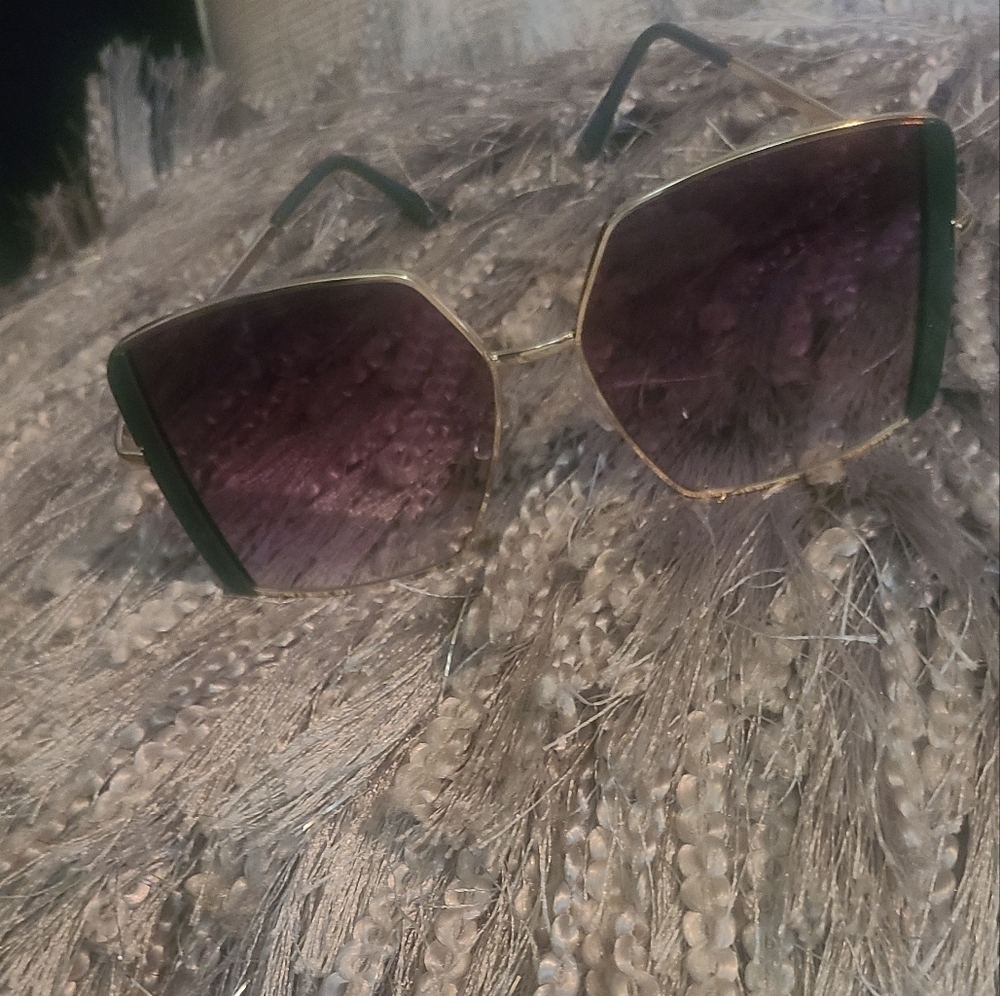 OVERSIZED SQUARE WOMANS UNISEX TRENTY VINTAGE METAL FRAME GRADIANT LENS hp🔥🔥🔥 - Picture 7 of 8